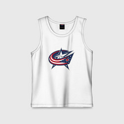 Майка детская хлопок Columbus blue jackets - hockey team - emblem, цвет: белый