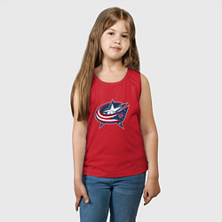 Майка детская хлопок Columbus blue jackets - hockey team - emblem, цвет: красный — фото 2