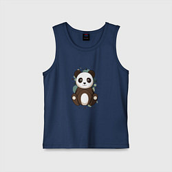 Майка детская хлопок Странная панда, цвет: тёмно-синий