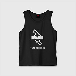 Майка детская хлопок Depeche Mode Mute Records Logo, цвет: черный