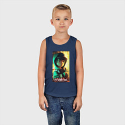 Майка детская хлопок Персонаж Роблокс, цвет: тёмно-синий — фото 2