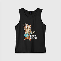 Детская майка Let s rock Котик рокер