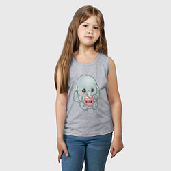 Майка детская хлопок Слоник с сердцем, цвет: меланж — фото 2