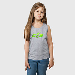Майка детская хлопок CS2 green logo, цвет: меланж — фото 2