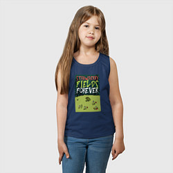 Майка детская хлопок Лягушка на земляничной поляне, цвет: тёмно-синий — фото 2