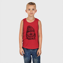 Майка детская хлопок Морская свинка на стиле, цвет: красный — фото 2