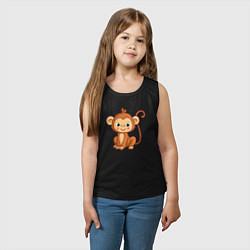 Майка детская хлопок Милая мартышка, цвет: черный — фото 2