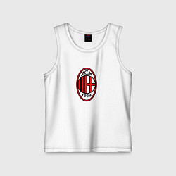 Майка детская хлопок Футбольный клуб Milan, цвет: белый