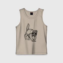 Майка детская хлопок Медоед на стиле, цвет: миндальный