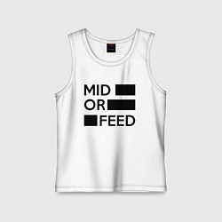 Майка детская хлопок Mid or feed, цвет: белый