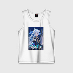 Майка детская хлопок Нёвиллет - Геншин Импакт, цвет: белый