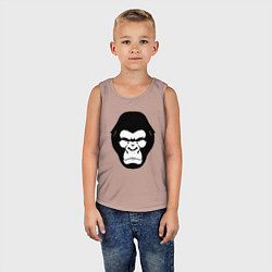 Майка детская хлопок Голова гориллы гравюра, цвет: пыльно-розовый — фото 2