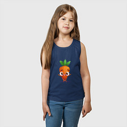 Майка детская хлопок Морковка кавайная, цвет: тёмно-синий — фото 2