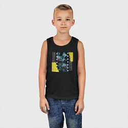 Майка детская хлопок Cyberpunk 2077 Phantom Liberty: Solomon, цвет: черный — фото 2