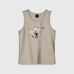 Майка детская хлопок Напуганный-комар, цвет: миндальный