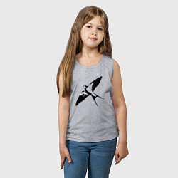 Майка детская хлопок Ласточка парит трафарет, цвет: меланж — фото 2