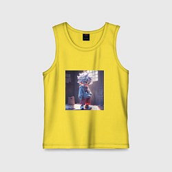 Майка детская хлопок Killua Zoldyck аниме персонаж из Hunter x Hunter, цвет: желтый