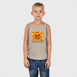 Майка детская хлопок Orange holiday halloween, цвет: миндальный — фото 2