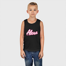 Майка детская хлопок Алена в стиле барби - объемный шрифт, цвет: черный — фото 2