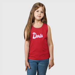 Майка детская хлопок Дарья в стиле Барби - объемный шрифт, цвет: красный — фото 2