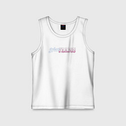 Майка детская хлопок Newjeans logo, цвет: белый