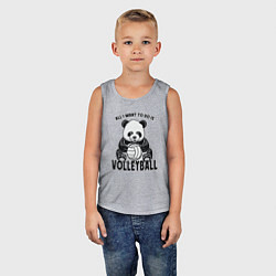 Майка детская хлопок Panda volleyball, цвет: меланж — фото 2