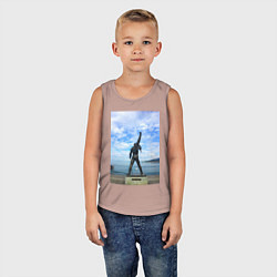 Майка детская хлопок Памятник Фредди Меркюри в Монтрё, цвет: пыльно-розовый — фото 2