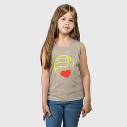 Майка детская хлопок Volley love, цвет: миндальный — фото 2