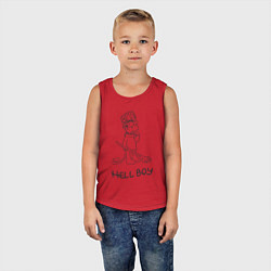 Майка детская хлопок Bart hellboy Lill Peep, цвет: красный — фото 2