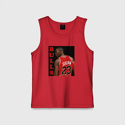 Майка детская хлопок Bulls Jordan, цвет: красный