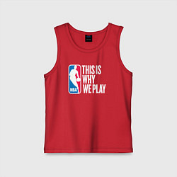 Майка детская хлопок NBA вот почему мы играем, цвет: красный