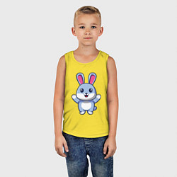 Майка детская хлопок Hello bunny, цвет: желтый — фото 2