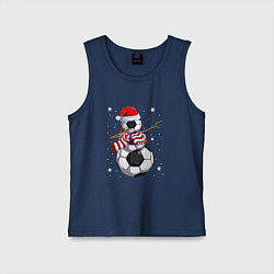 Майка детская хлопок Soccer snowman, цвет: тёмно-синий