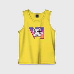 Майка детская хлопок GTA 6 logo, цвет: желтый