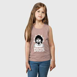 Майка детская хлопок Dios Diego Maradona, цвет: пыльно-розовый — фото 2
