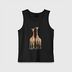 Майка детская хлопок Друзья-жирафы, цвет: черный