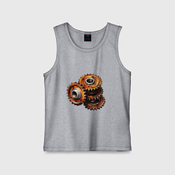Майка детская хлопок Ржавые шестеренки, цвет: меланж