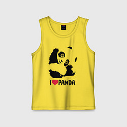 Майка детская хлопок I love panda, цвет: желтый