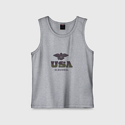 Майка детская хлопок USA Oldschool, цвет: меланж