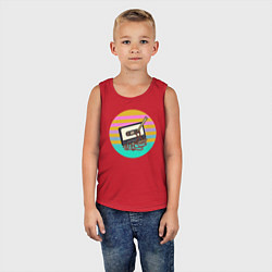 Майка детская хлопок Ретро кассета, цвет: красный — фото 2