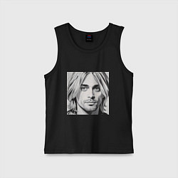 Майка детская хлопок Портрет Кобейн, цвет: черный
