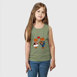 Майка детская хлопок Мишки: Айгуль и Марат, цвет: авокадо — фото 2
