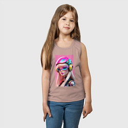 Майка детская хлопок Sweet Barbie - cyberpunk, цвет: пыльно-розовый — фото 2