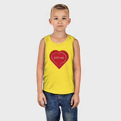Майка детская хлопок Сердце тонкая геометрия, цвет: желтый — фото 2