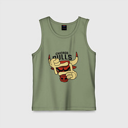 Майка детская хлопок Bulls logo with hands, цвет: авокадо