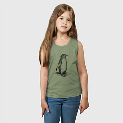 Майка детская хлопок Императорский пингвиненок, цвет: авокадо — фото 2