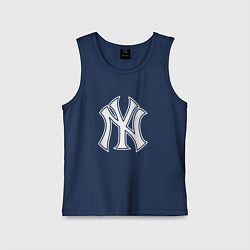 Майка детская хлопок New York yankees - baseball logo, цвет: тёмно-синий