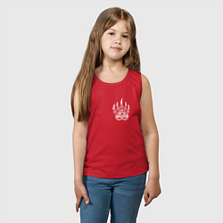 Майка детская хлопок Символ печать велеса на груди, цвет: красный — фото 2
