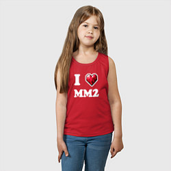 Майка детская хлопок Я люблю мм2 Роблокс - I heart mm2 Roblox, цвет: красный — фото 2