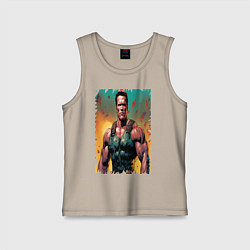 Майка детская хлопок Арнольд Шварценеггер арни, цвет: миндальный